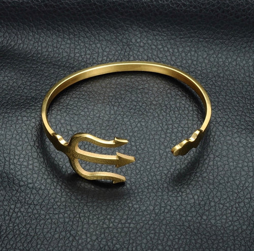 Golden Trident Cuff Bracelet