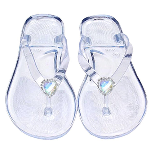 Clear Heart Jelly Sandals