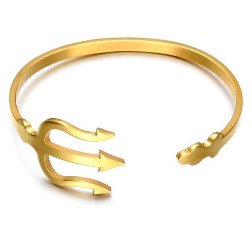 Golden Trident Cuff Bracelet